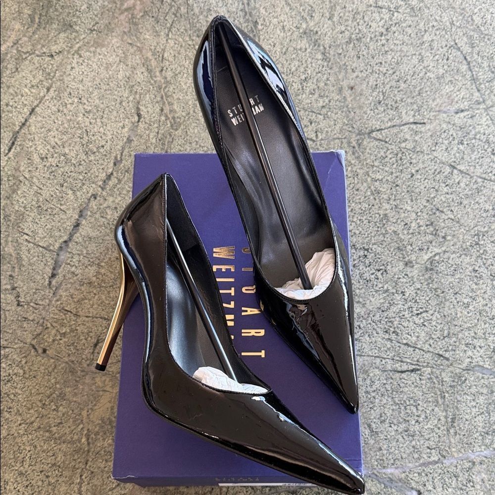Stuart Weitzman Glossy Black Heels